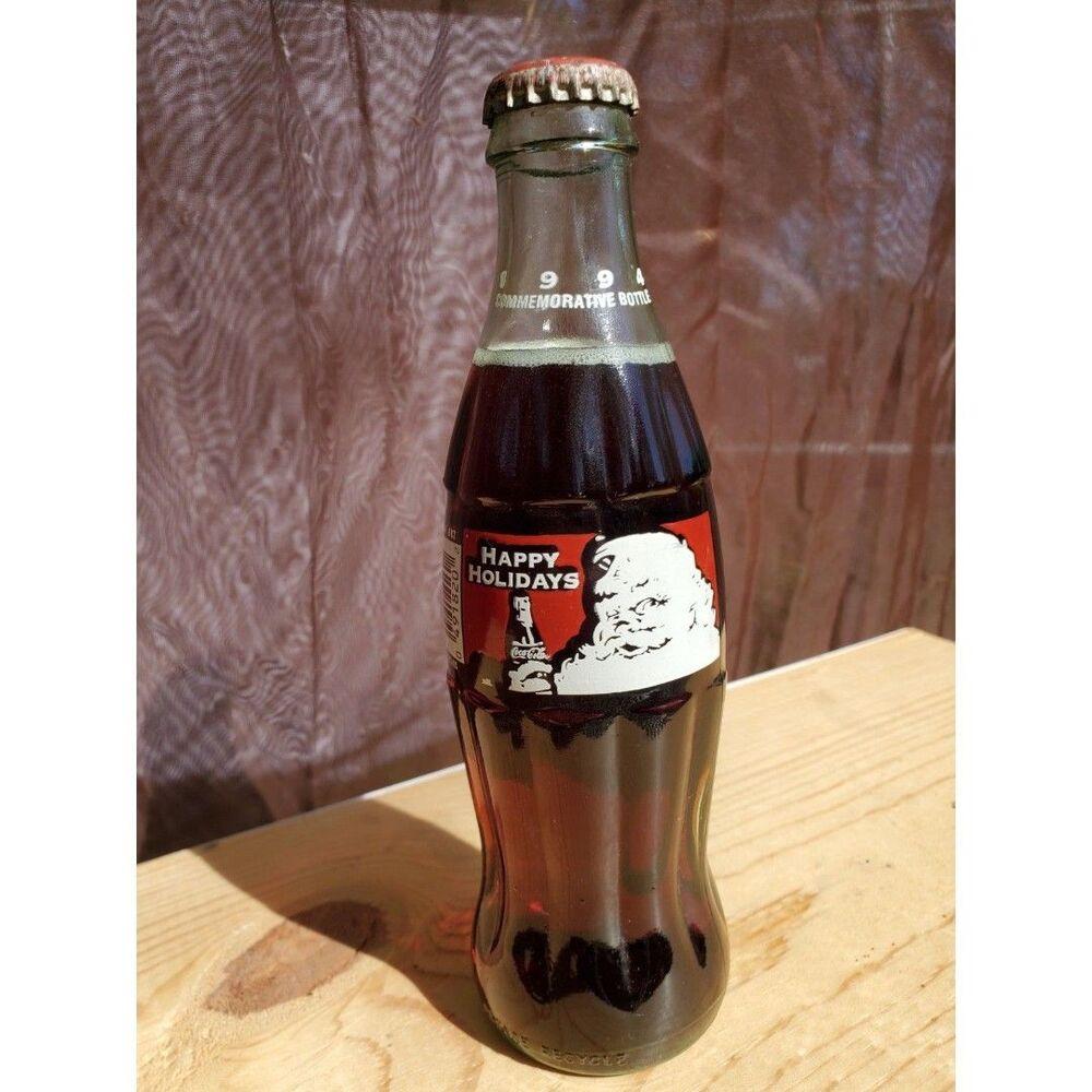 Coca Cola Happy Holidays Santa 1994 Commemorative Bottle 8oz Bottle Unopened